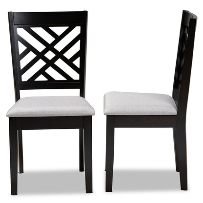 Baxton Studio - Caron Set of 2 Dining Chairs in Grey/Espresso - RH317C-Grey/Dark Brown-DC-2PK view 3