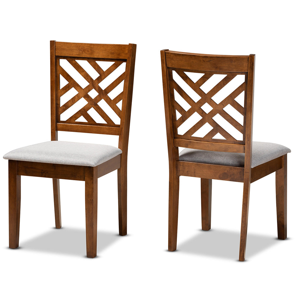 Baxton Studio - Caron Set of 2 Dining Chairs in Grey/Walnut Brown - RH317C-Grey/Walnut-DC-2PK view 1
