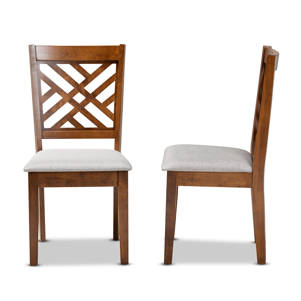 Baxton Studio - Caron Set of 2 Dining Chairs in Grey/Walnut Brown - RH317C-Grey/Walnut-DC-2PK view 3