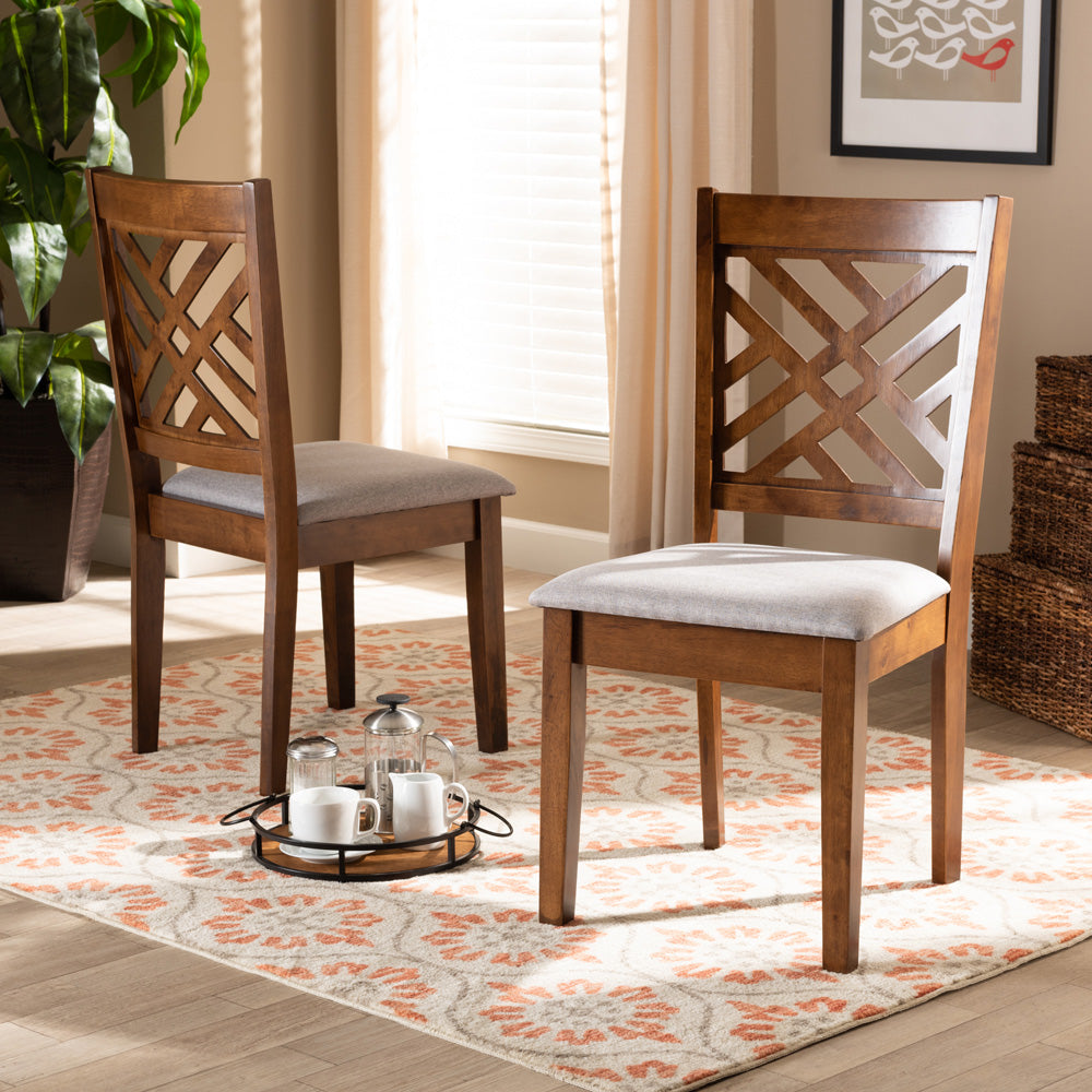 Baxton Studio - Caron Set of 2 Dining Chairs in Grey/Walnut Brown - RH317C-Grey/Walnut-DC-2PK view 6