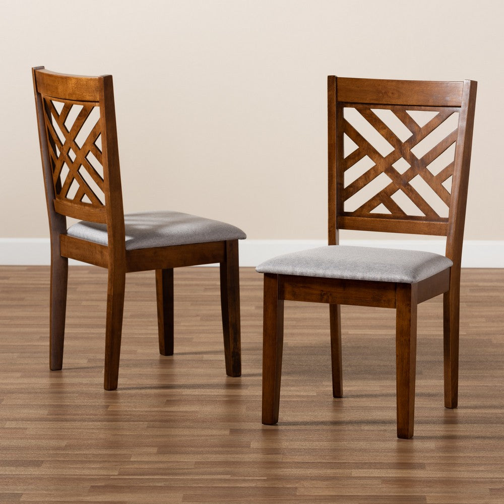 Baxton Studio - Caron Set of 2 Dining Chairs in Grey/Walnut Brown - RH317C-Grey/Walnut-DC-2PK view 7