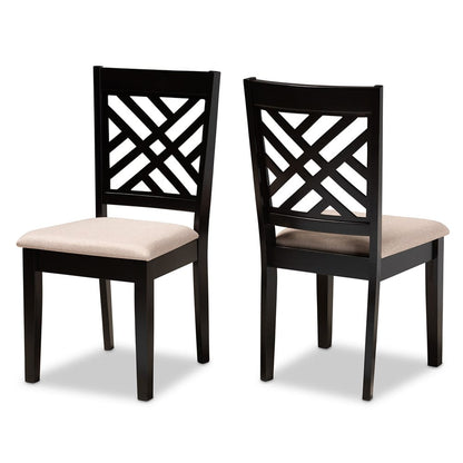 Baxton Studio - Caron Set of 2 Dining Chairs in Sand Brown/Espresso - RH317C-Sand/Dark Brown-DC-2PK view 1