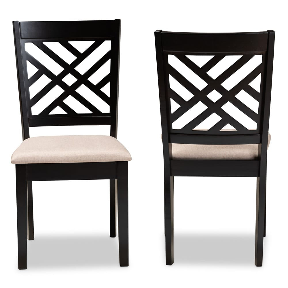 Baxton Studio - Caron Set of 2 Dining Chairs in Sand Brown/Espresso - RH317C-Sand/Dark Brown-DC-2PK view 2