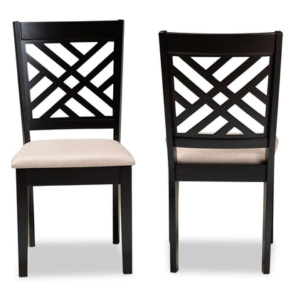 Baxton Studio - Caron Set of 2 Dining Chairs in Sand Brown/Espresso - RH317C-Sand/Dark Brown-DC-2PK view 2