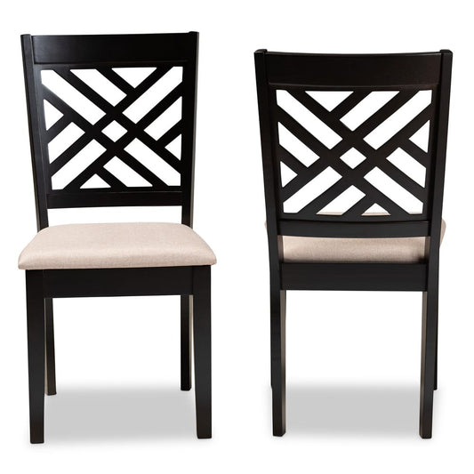 Baxton Studio - Caron Set of 2 Dining Chairs in Sand Brown/Espresso - RH317C-Sand/Dark Brown-DC-2PK view 2