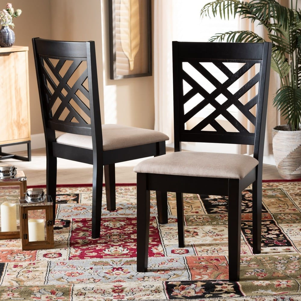 Baxton Studio - Caron Set of 2 Dining Chairs in Sand Brown/Espresso - RH317C-Sand/Dark Brown-DC-2PK view 5