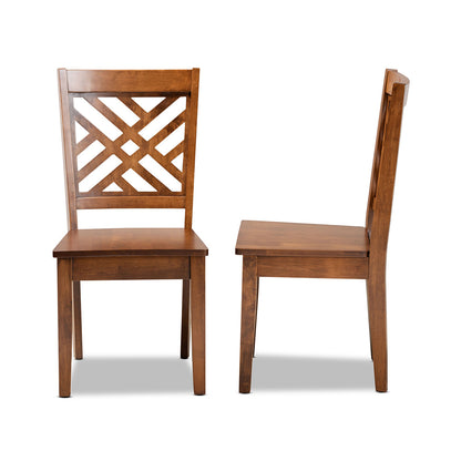 Baxton Studio - Caron Set of 2 Dining Chairs in Walnut Brown - RH317C-Walnut Wood Flat Seat-DC-2PK view 3
