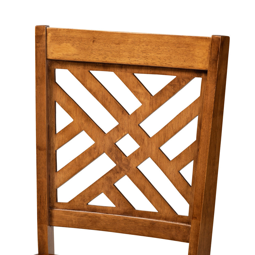 Baxton Studio - Caron Set of 2 Dining Chairs in Walnut Brown - RH317C-Walnut Wood Flat Seat-DC-2PK view 4