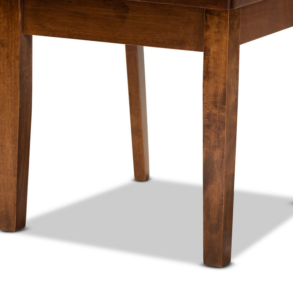 Baxton Studio - Caron Set of 2 Dining Chairs in Walnut Brown - RH317C-Walnut Wood Flat Seat-DC-2PK view 5