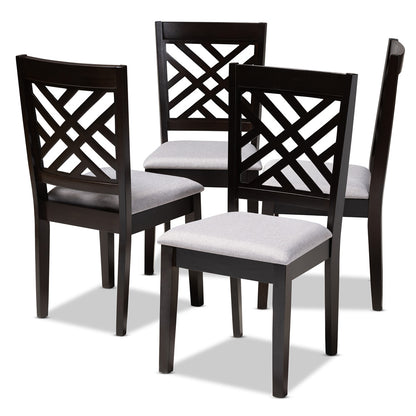 Baxton Studio - Caron Set of 4 Dining Chairs in Gray/Espresso - RH317C-Grey/Dark Brown-DC-4PK view 1