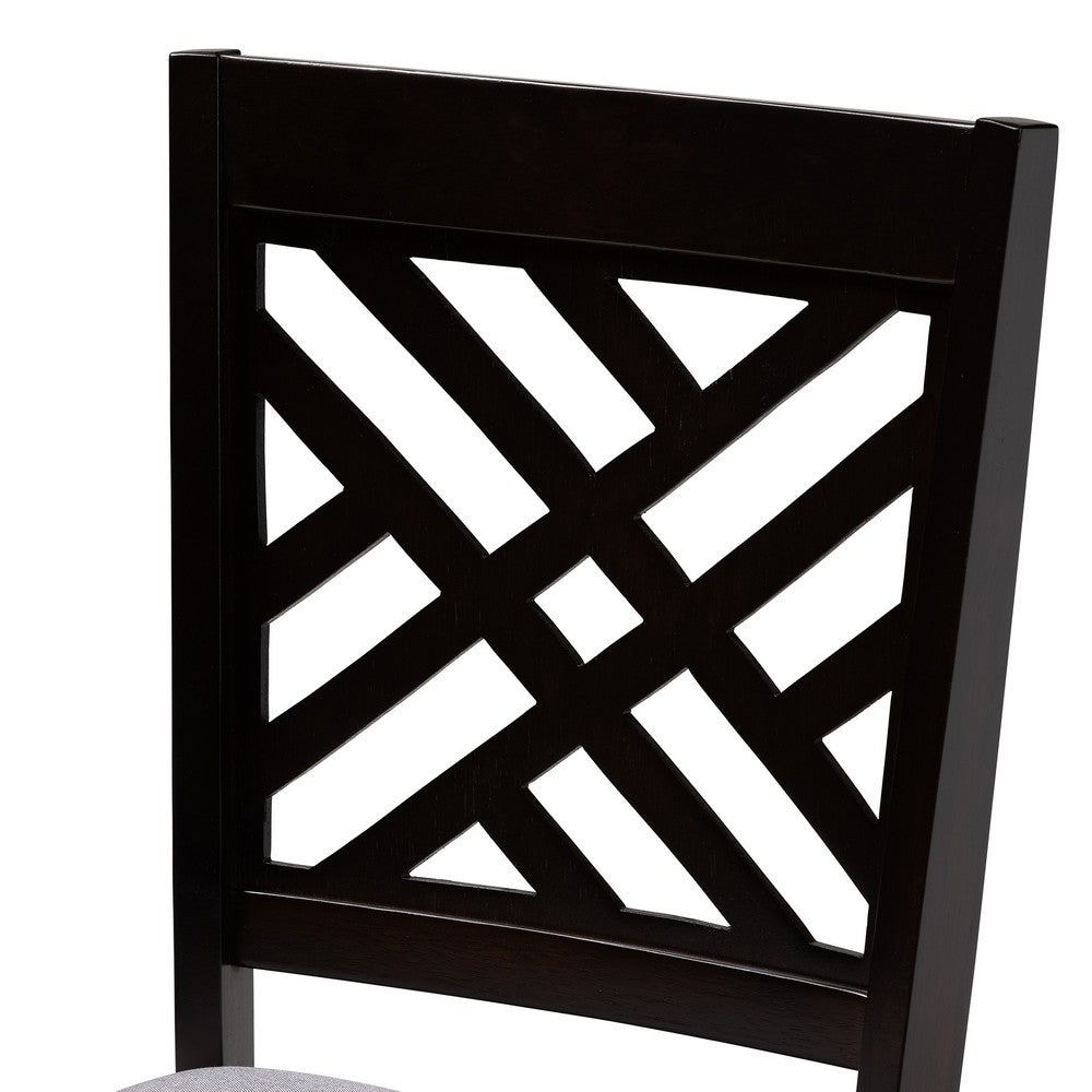Baxton Studio - Caron Set of 4 Dining Chairs in Gray/Espresso - RH317C-Grey/Dark Brown-DC-4PK view 3