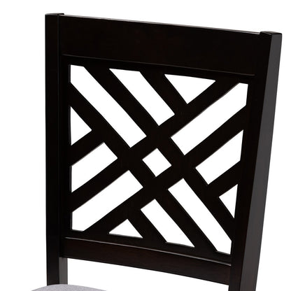 Baxton Studio - Caron Set of 4 Dining Chairs in Gray/Espresso - RH317C-Grey/Dark Brown-DC-4PK view 3