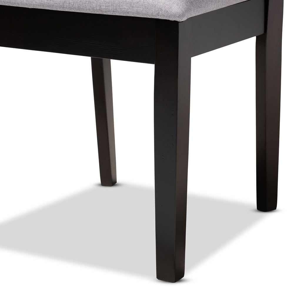 Baxton Studio - Caron Set of 4 Dining Chairs in Gray/Espresso - RH317C-Grey/Dark Brown-DC-4PK view 4