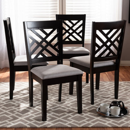 Baxton Studio - Caron Set of 4 Dining Chairs in Gray/Espresso - RH317C-Grey/Dark Brown-DC-4PK view 5