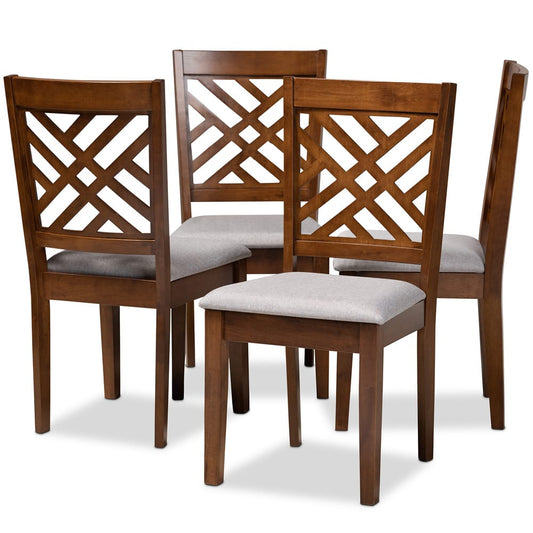 Baxton Studio - Caron Set of 4 Dining Chairs in Grey/Walnut - RH317C-Grey/Walnut-DC-4PK view 1