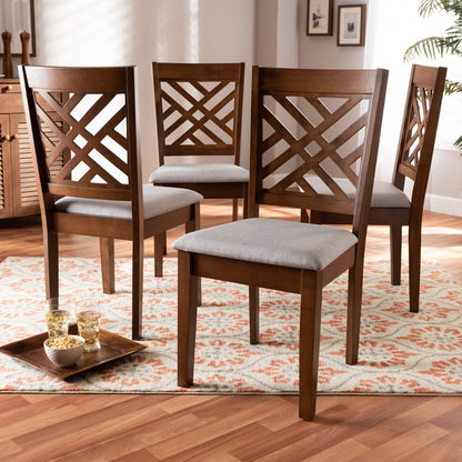 Baxton Studio - Caron Set of 4 Dining Chairs in Grey/Walnut - RH317C-Grey/Walnut-DC-4PK view 4