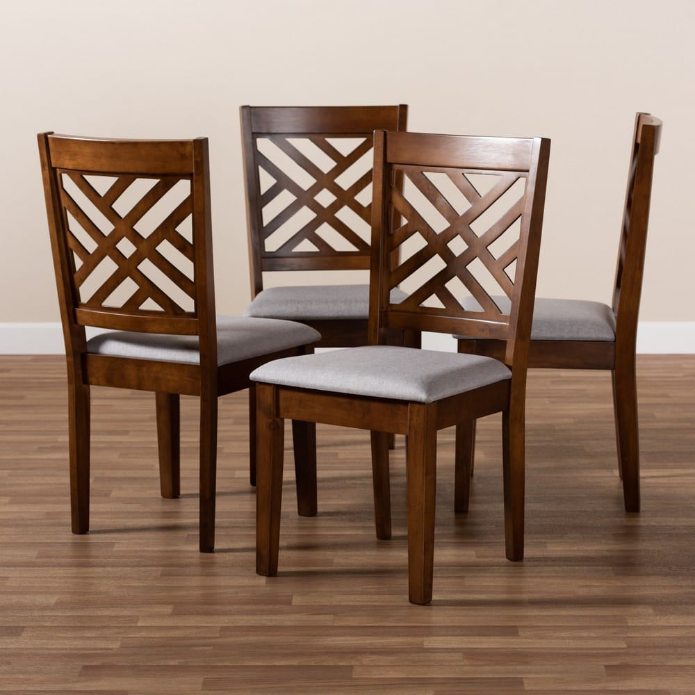 Baxton Studio - Caron Set of 4 Dining Chairs in Grey/Walnut - RH317C-Grey/Walnut-DC-4PK view 5