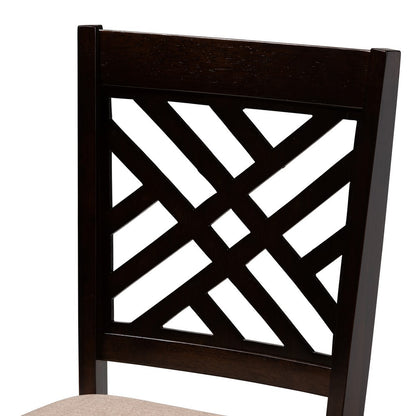Baxton Studio - Caron Set of 4 Dining Chairs in Sand Brown/Espresso - RH317C-Sand/Dark Brown-DC-4PK view 3