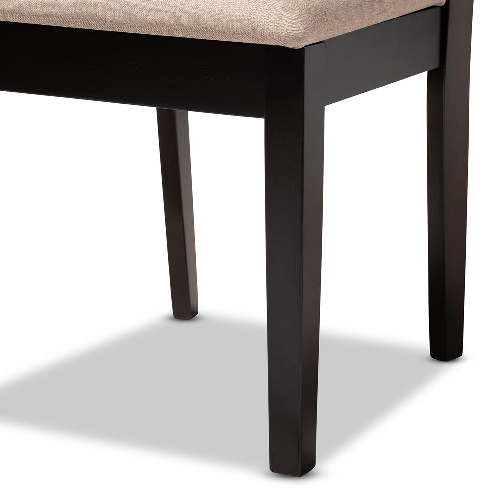 Baxton Studio - Caron Set of 4 Dining Chairs in Sand Brown/Espresso - RH317C-Sand/Dark Brown-DC-4PK view 4