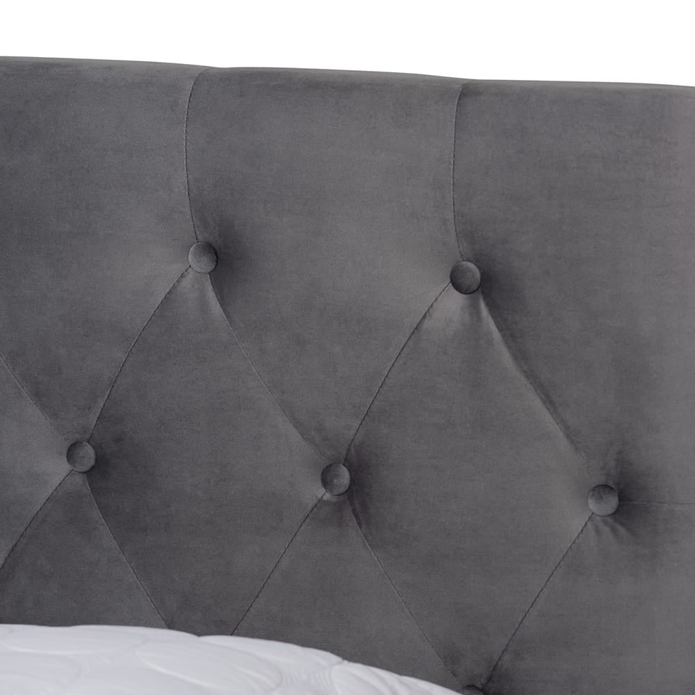 Baxton Studio - Caronia Queen Size Bed in Grey/Black - Caronia-Grey-Queen view 6
