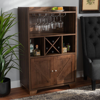 Baxton Studio - Carrie Storage Cabinet in Walnut - RT677-OCC-Walnut-Cabinet view 9