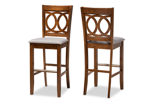 Baxton Studio - Carson Barstool Set of 2 - RH315B-Grey/Walnut-BS view 1