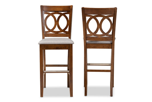 Baxton Studio - Carson Barstool Set of 2 - RH315B-Grey/Walnut-BS view 2