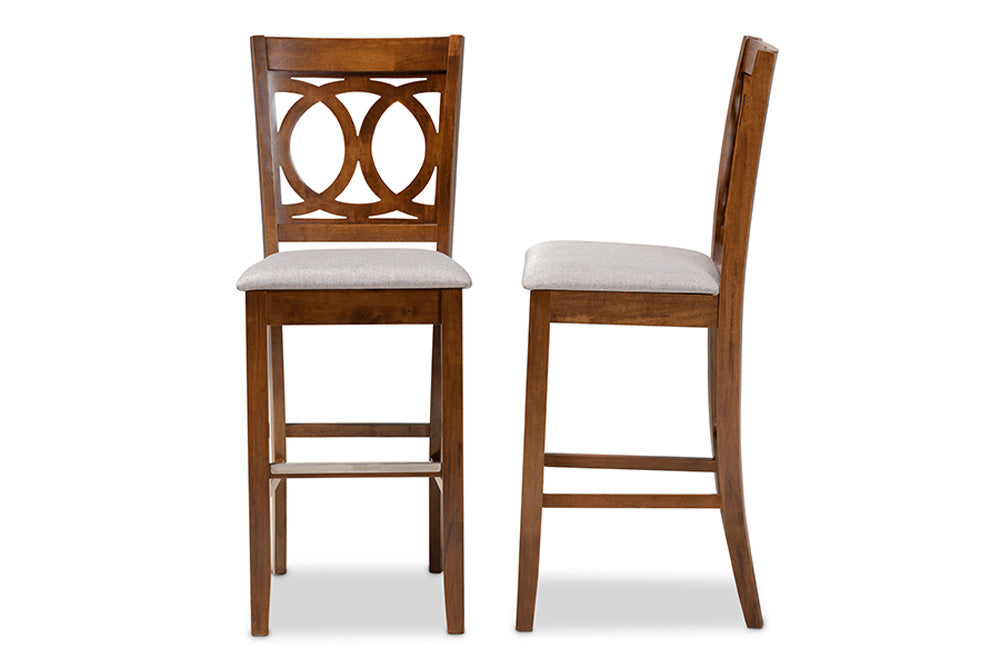 Baxton Studio - Carson Barstool Set of 2 - RH315B-Grey/Walnut-BS view 3