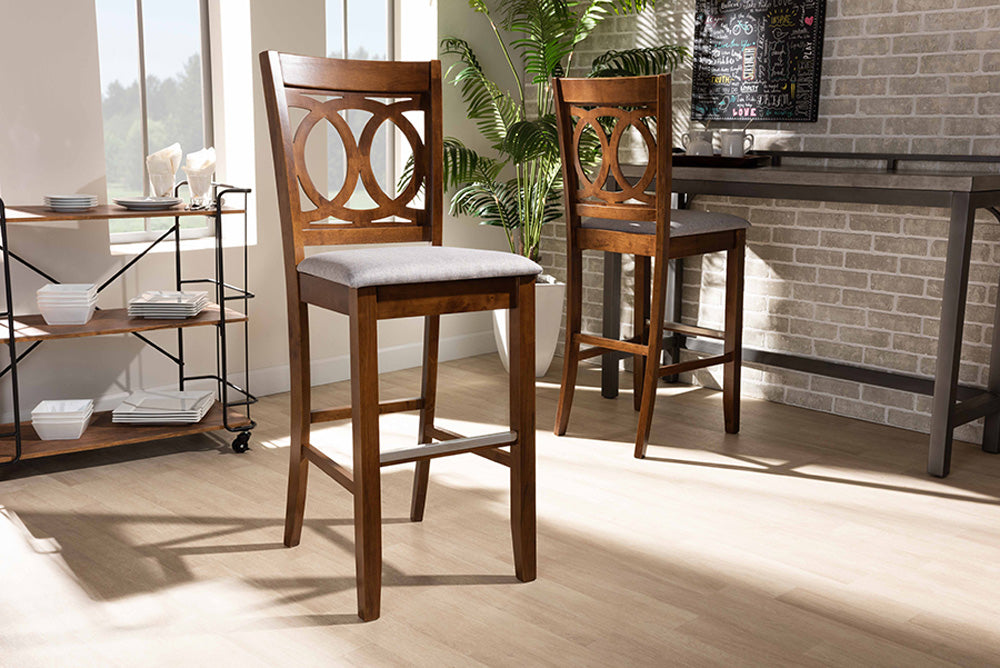 Baxton Studio - Carson Barstool Set of 2 - RH315B-Grey/Walnut-BS view 5