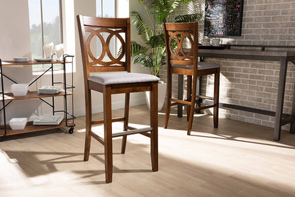 Baxton Studio - Carson Barstool Set of 2 - RH315B-Grey/Walnut-BS view 5
