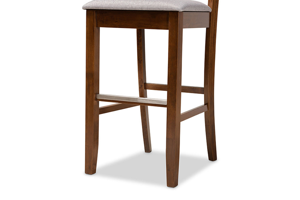 Baxton Studio - Carson Barstool Set of 2 - RH315B-Grey/Walnut-BS view 7