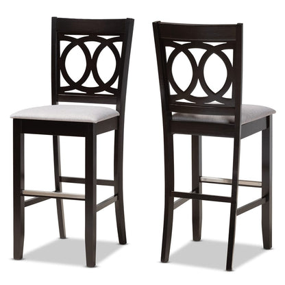 Baxton Studio - Carson Set of 2 Bar Stools in Grey/Espresso Brown - RH315B-Grey/Dark Brown-BS view 1