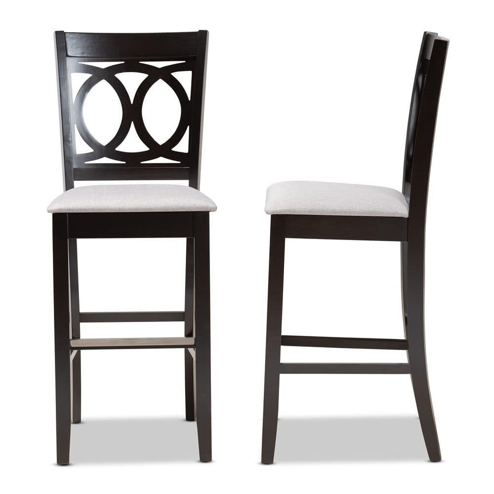 Baxton Studio - Carson Set of 2 Bar Stools in Grey/Espresso Brown - RH315B-Grey/Dark Brown-BS view 3