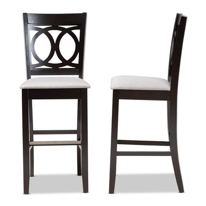Baxton Studio - Carson Set of 2 Bar Stools in Grey/Espresso Brown - RH315B-Grey/Dark Brown-BS view 3