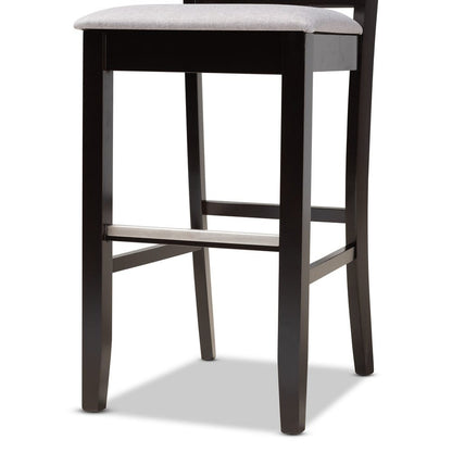 Baxton Studio - Carson Set of 2 Bar Stools in Grey/Espresso Brown - RH315B-Grey/Dark Brown-BS view 6