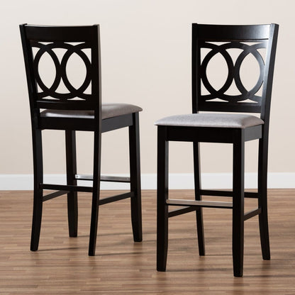 Baxton Studio - Carson Set of 2 Bar Stools in Grey/Espresso Brown - RH315B-Grey/Dark Brown-BS view 8