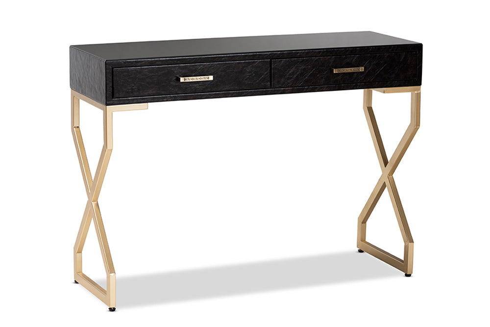 Baxton Studio - Carville Console Table - FJ2A035-Dark Brown-Console view 1