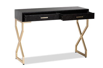 Baxton Studio - Carville Console Table - FJ2A035-Dark Brown-Console view 2