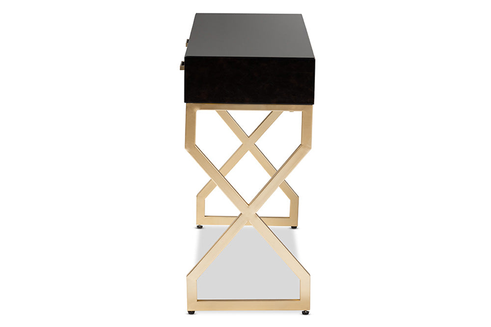 Baxton Studio - Carville Console Table - FJ2A035-Dark Brown-Console view 4