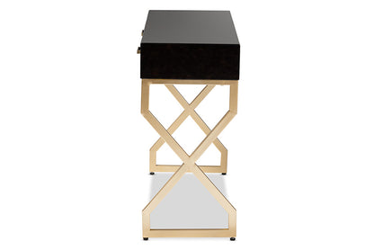 Baxton Studio - Carville Console Table - FJ2A035-Dark Brown-Console view 4