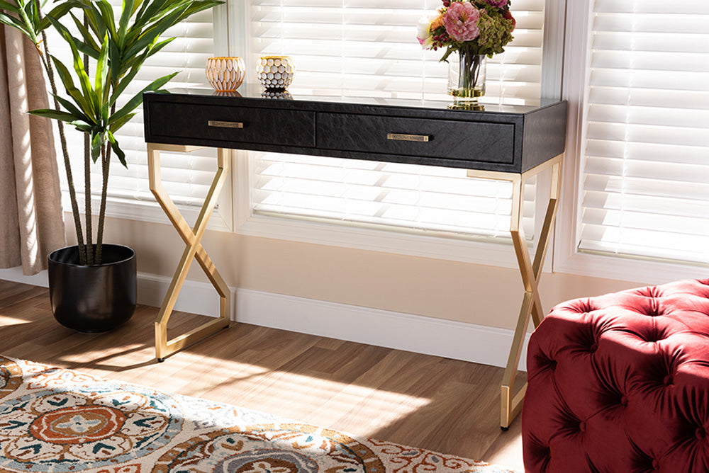 Baxton Studio - Carville Console Table - FJ2A035-Dark Brown-Console view 5