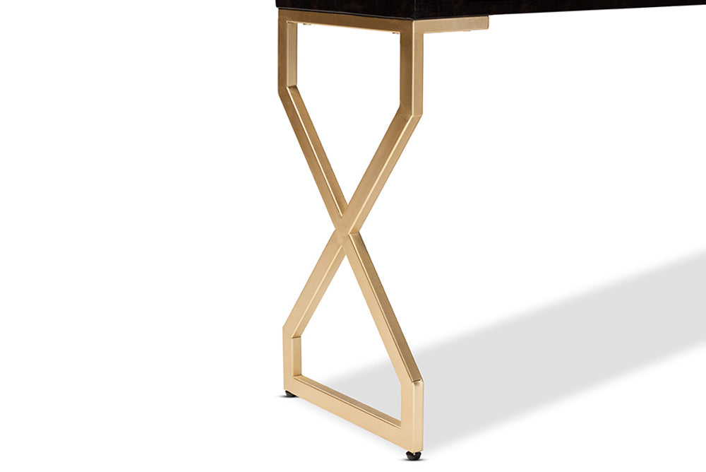 Baxton Studio - Carville Console Table - FJ2A035-Dark Brown-Console view 8