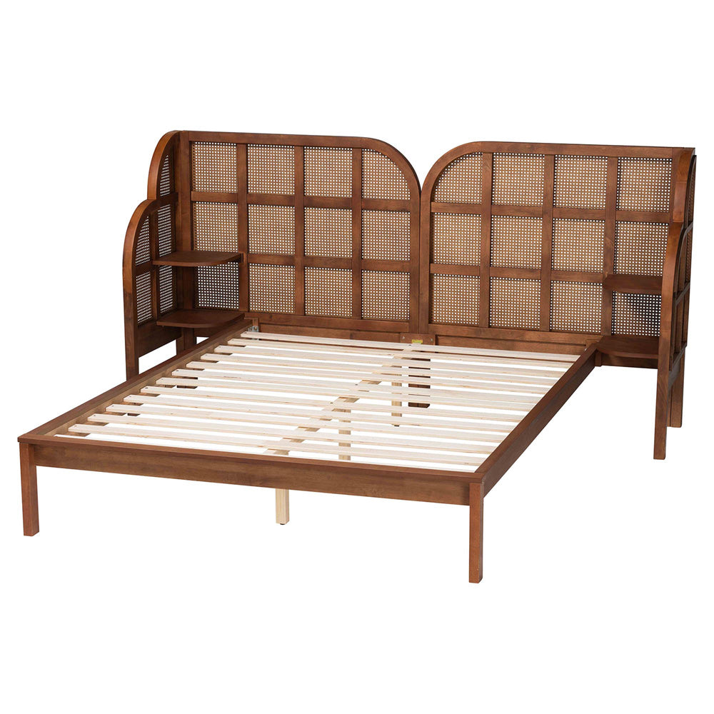 Baxton Studio - Cascadia King Size Bed in Walnut Brown - MG0225-Walnut-King view 3