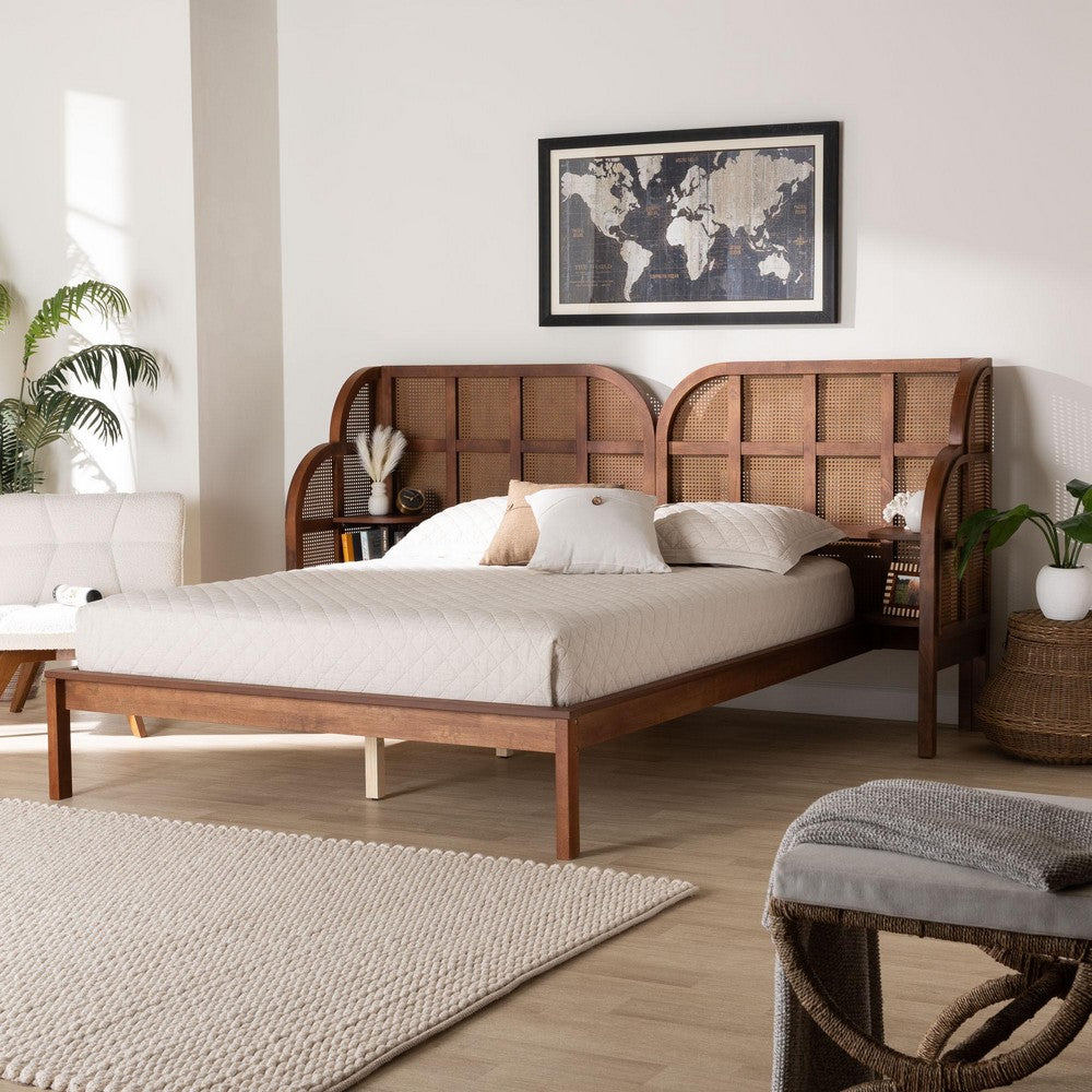 Baxton Studio - Cascadia King Size Bed in Walnut Brown - MG0225-Walnut-King view 7
