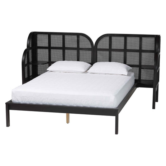 Baxton Studio - Cascadia Queen Size Bed in Ebony Black - MG0225-Ebony Black-Queen view 1