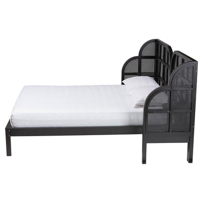 Baxton Studio - Cascadia Queen Size Bed in Ebony Black - MG0225-Ebony Black-Queen view 2