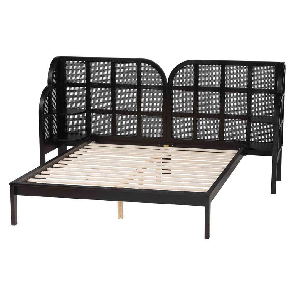 Baxton Studio - Cascadia Queen Size Bed in Ebony Black - MG0225-Ebony Black-Queen view 3