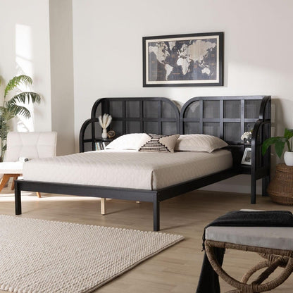 Baxton Studio - Cascadia Queen Size Bed in Ebony Black - MG0225-Ebony Black-Queen view 7