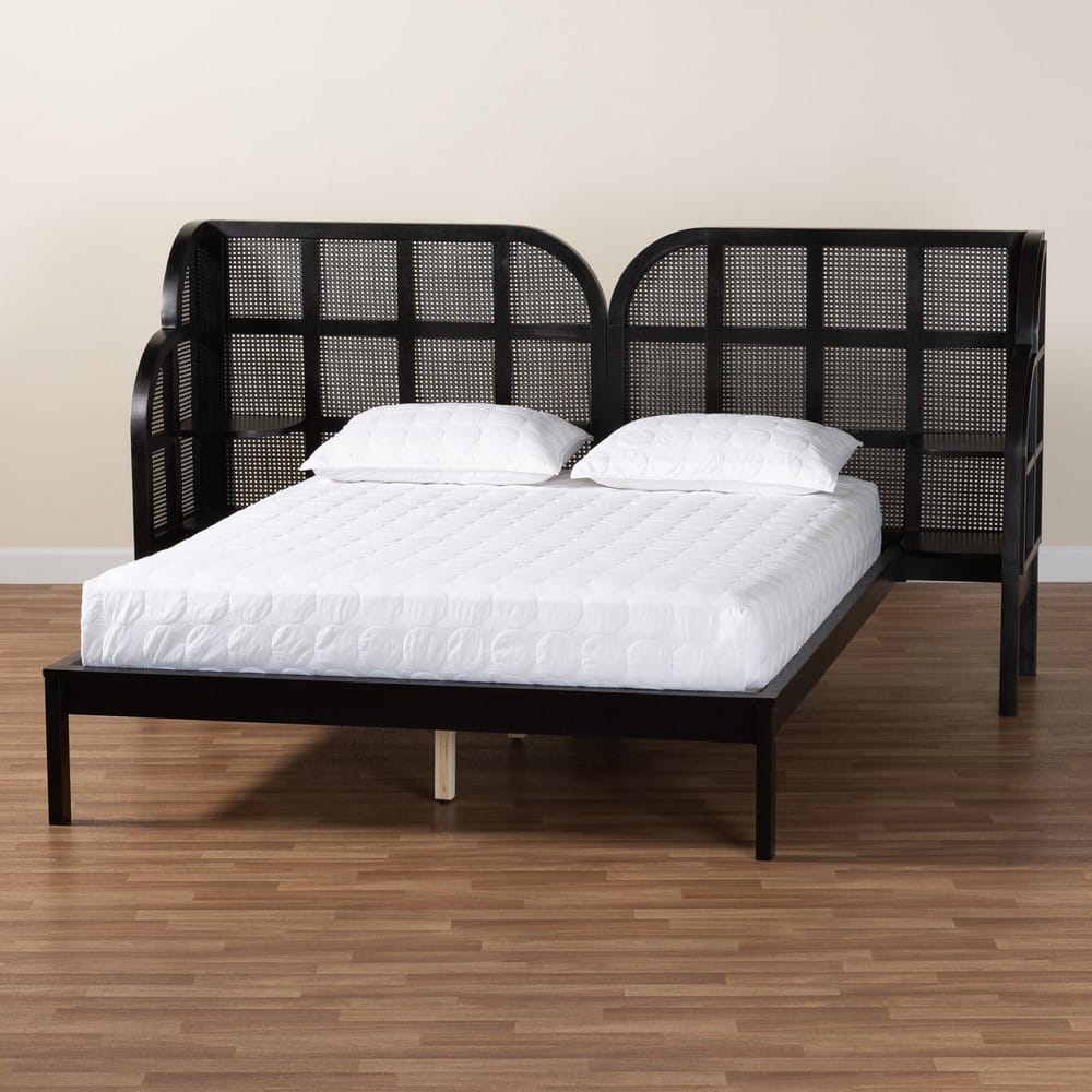 Baxton Studio - Cascadia Queen Size Bed in Ebony Black - MG0225-Ebony Black-Queen view 8