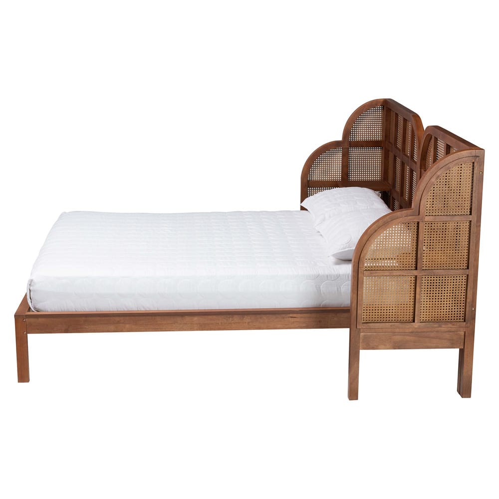 Baxton Studio - Cascadia Queen Size Bed in Walnut Brown - MG0225-Walnut-Queen view 2
